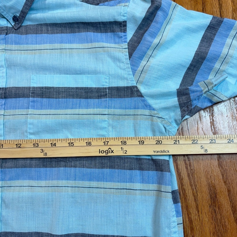 Patagonia Organic‎ Cotton Button Shirt Men's Medium Short Sleeve Blue Striped - Picture 5 of 7